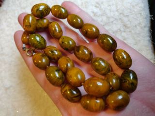 Green Yellow Marbled Cherry Bakelite Necklace End Of Day