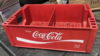 Vintage Bottle 32 Oz Crate Enjoy Coca - Cola Red Plastic Tray Case Coke Husky