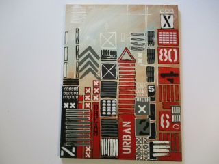 Vintage Contemporary Abstract Painting City Cityscape Modernism Industrial Pop