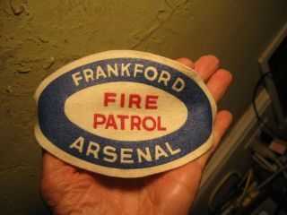 World War Ll Frankford Arsenal Fire Patrol 6 " Felt Arm Band Philadelphia Pa.
