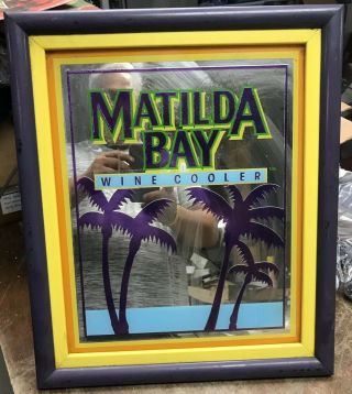Matilda Bay Vintage Wine Cooler Sign Mirror Man Cave Bar Barware 18”x15”