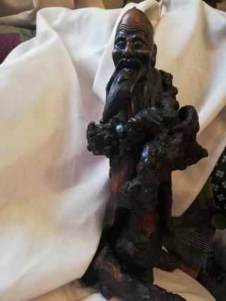 Large Antique Chinese Root Wood Figure 36cm,  Stunning Carving.