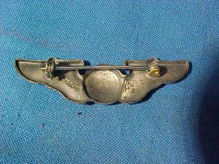 Orig WWII US Army AIR FORCE STERLING Silver PILOTS WINGS PIN 2 