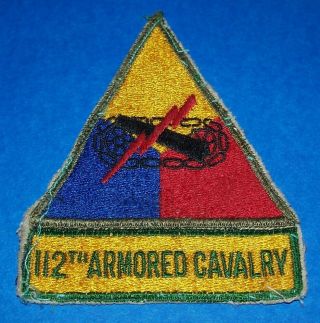 Cut - Edge Post Ww2 112th Armored Cavalry Patch Off Uniform (glows)