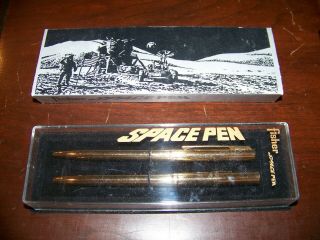 2 Vintage Fisher Space Pen Astronaut Gold