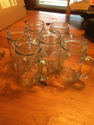 6 Vintage Kerr Self Sealing Mason Drinking Jar With Handle