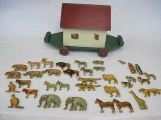 Antique Noah " S Ark Toy C.  1930s - 1950 
