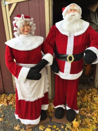 5ft And 6ft Life Size Santa Mr Clause And Ms Claus Handmade Store Display