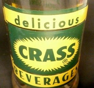 Vintage Acl Soda Pop Bottle: Crass Of Washington,  D.  C.  - 6 & 1/2 Oz Acl