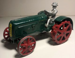 Cast Aluminum Oliver 70 Toy Tractor With Rider