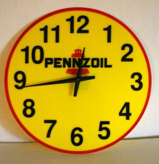 Vintage Pennzoil Motor Oil 15.  75 " Wall Clock Sign Battery Operated Gas Station