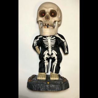 Gemmy Big Head 17 " Dancing Skeleton W/ Animated Singing & Dancing " Freak "