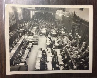 December 1945 Press Photo Nazis On Trial At Nuremberg Courtroom View