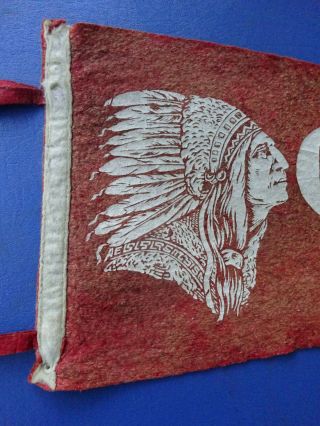 Large 1950 ' s Indian Chief Wool Pennant,  Copper Harbor,  Michigan,  29 Inches 2