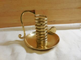 Polished Brass Adjustable Candlestick/holder - 5 