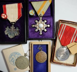 Sacred Treasure Sterling Silver Rising Sun Medal Census Badge Japanese Red Cross