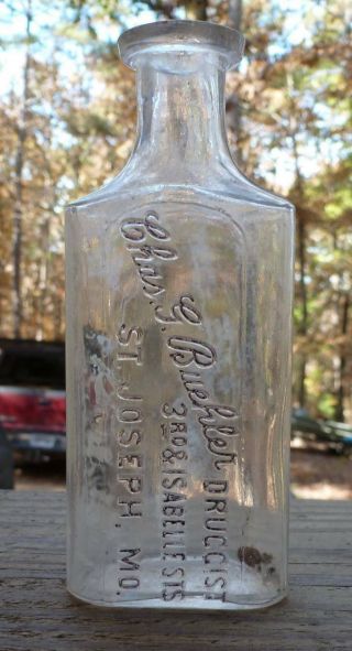 Missouri Drug Store Bottle - Chas.  G.  Buehler - St.  Joseph - 1880s