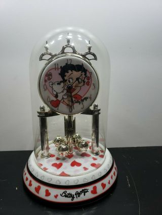 Betty Boop Porcelain Anniversary Clock Revolving Pendulum 2007