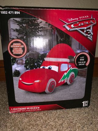 Lightning Mcqueen Cars 3 Christmas Inflatable Lighted Led 6’ 6 Feet