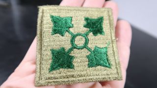 Wwii Us Army 4th Infantry Division Patch Ribbed Weaved Gemsco