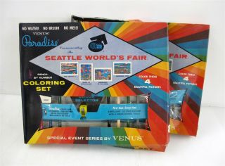 2x Vintage Venus Paradise Color Pencil By Numbers Kits - Seattle World 