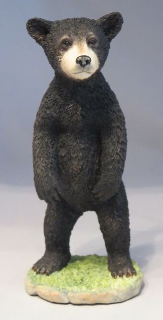 Black Bear Cub Standing Figurine Sculpture Statue Wild Animals Wildlife