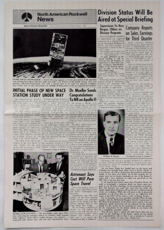1969 Vintage Rockwell Skywriter Space Division In - House Newsletter Apollo 11