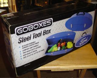 GOBOXES FORD OVAL STEEL TOOL BOX POWDER COATED STEEL MUSTANG LICENSED NIB 2