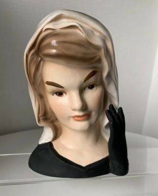 Jackie Kennedy In Mourning Head Vase E - 1852 Inarco 1964