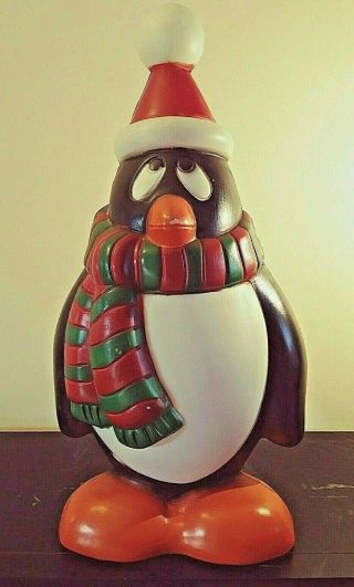 Penguin Blow Mold 28 " Chilly Willy Green/red Scarf General Foam