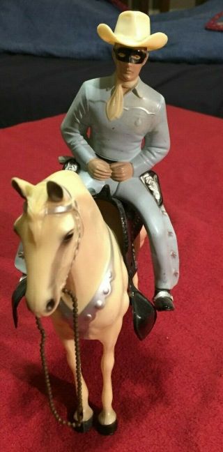 Hartland Lone Ranger Horse Silver With Saddle And Hat