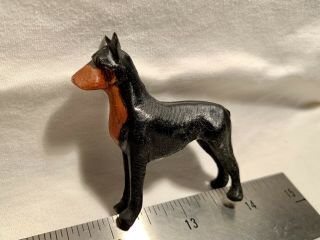 Doberman Pinscher Dog Hand Carved Wood Miniature