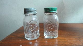 2 Vintage Ball Mason Jar Salt Shakers