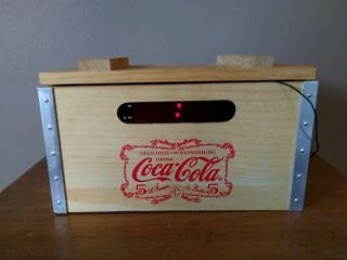 Coke Coca Cola Wood Crate Radio Am/fm & Alarm With Time Display - Great