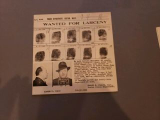 Wanted Poster Boston Police 1941