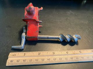 Vintage Hubley Red Cast Iron Bell Telephone Toy Truck Auger