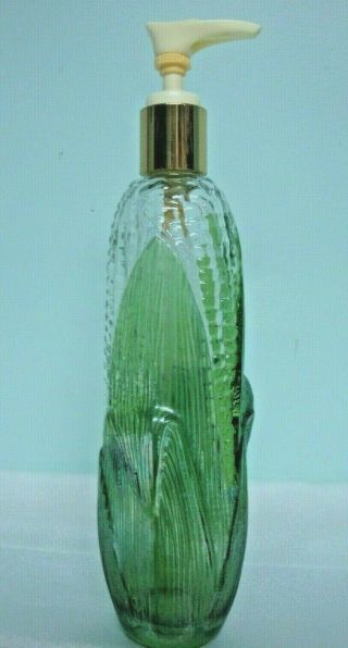 Vintage Avon Golden Harvest CORN COB Lotion or Soap GLASS BOTTLE Dispenser Pump 3