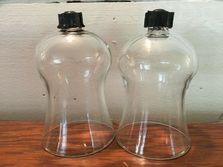 Set Of 2 Vintage Clear Glass Votive Sconce Candle Holders 5 " Tall
