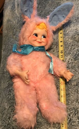 22” Vintage RUSHTON Rubber Face Bunny Rabbit Stuffed Animal Character EASTER TOY 2