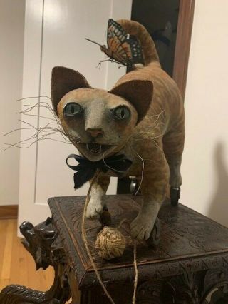 Bethany Lowe,  Signed Vergie Lightfoot Cat On Wheels (retired)