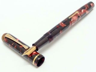 Vintage R Esterbrook & Co Relief No 2 - L Fountain Pen Burgundy Marbled Synthetic