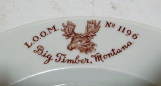 L.  O.  O.  M.  No 1196 Big Timber,  Montana - Loyal Order Of Moose Lodge Plate - 2