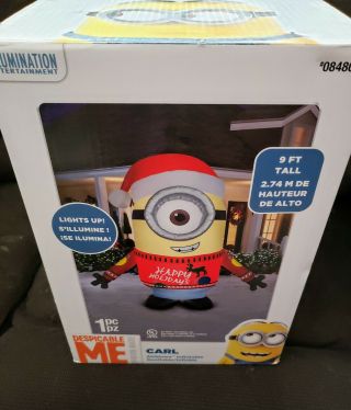 Despicable Me Minion " Carl " 9 Feet Tall Airblown Light - Up Christmas Inflatable