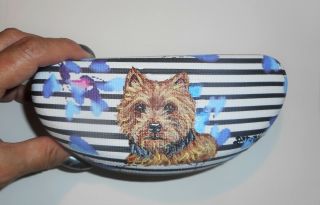Norwich Terrier Dog Hand Painted Eyeglass Sunglass Case Vegan Box