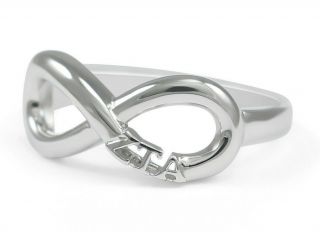 Zeta Tau Alpha Sorority Sterling Silver Infinity Ring