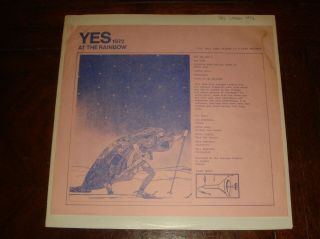 Yes " 1972 Live At The Rainbow Theatre London " Lp - Played Once