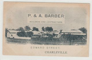 Vintage Postcards Advertising P&a Barber Charleville Qld