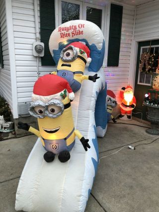 Gemmy Airblown Christmas Inflatable Minion Slide