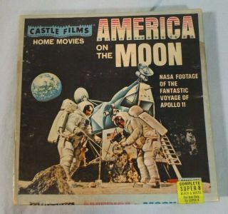 Vtg Castle Films America On The Moon Apollo 11 Voyage Nasa 8mm Film Circa 1969