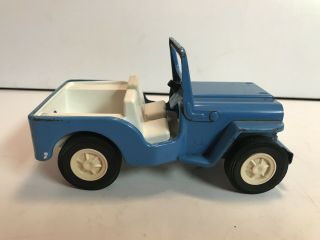 Tonka Pressed Steel Jeep With Fold Down Windshield Blue And White 2